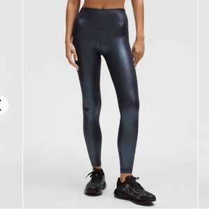 Lululemon Athletica HR Ribbed Leggings - Radiant Foil Black Night-28" Inseam